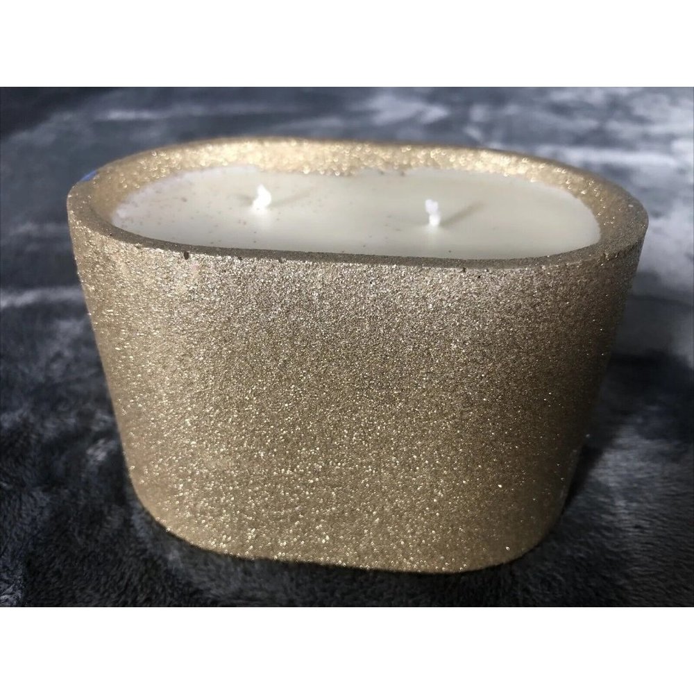 Hand Poured Candle Coconut Soy Blend Sweater Weather Handmade Concrete Vessel - Picture 2 of 3